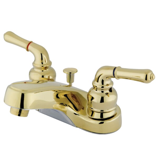 4" Centerset Bathroom Faucet, Polished Brass